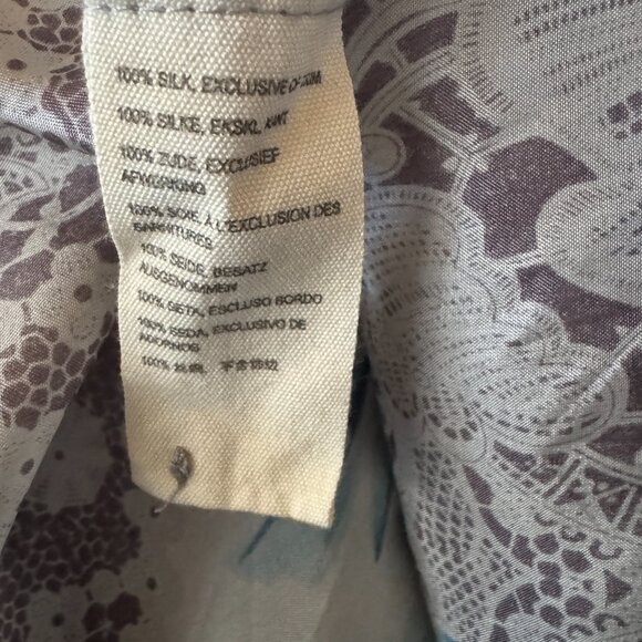 Johnny Was Lightweight Silk Henley Pullover Blouse - Picture 5 of 5